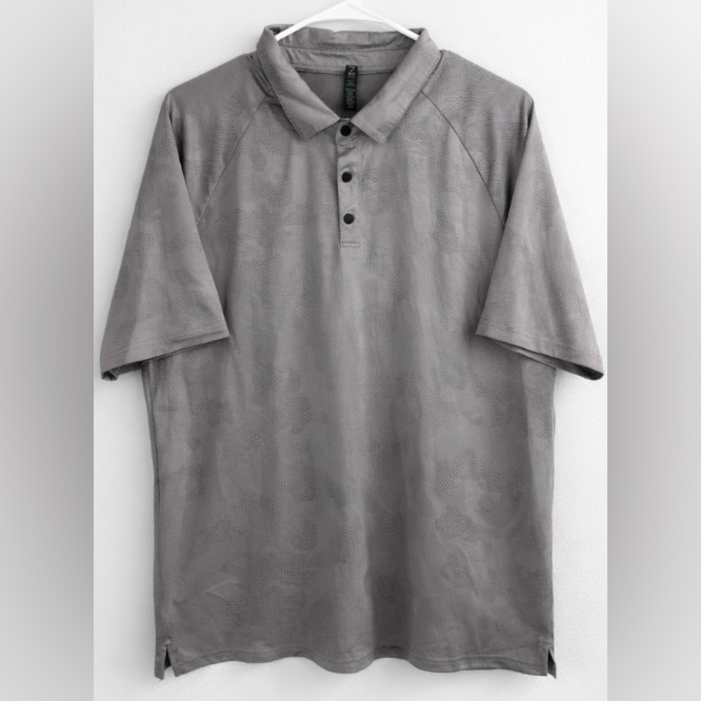 Zella Gray Camo Performance Polo Shirt Mens XL Moisture Wicking Golf